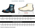 4. Size Chart: Size chart for Celestial Being Classic Boots showing men's and women's size conversions
