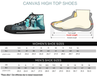3. Black Size Chart: Size chart for Celestial Stone High Tops showing men's and women's size conversions
