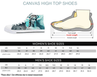 6. White Size Chart: Size chart for Celestial Stone High Tops showing men's and women's size conversions
