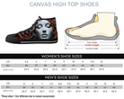 3. Black Size Chart: Size chart for Chromatic Medusa High Tops showing men's and women's size conversions
