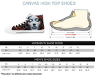 6. White Size Chart: Size chart for Chromatic Medusa High Tops showing men's and women's size conversions

