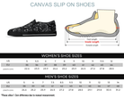 Size Chart Black: Size chart for Dark Bloom Slip-Ons showing men's and women's size conversions
