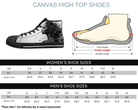 3. Black Size Chart: Size chart for Fracture Portrait II High Tops showing men's and women's size conversions
