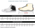 6. White Size Chart: Size chart for Fracture Portrait II High Tops showing men's and women's size conversions
