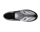 Black Top View: Glass Fox Slip-Ons in black showing top-down view with striking glass-effect fox face
