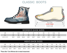 4. Size Chart: Size chart for Misty Fox Classic Boots showing men's and women's size conversions