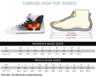 Size chart for Monarch Butterfly High Tops showing men's and women's size conversions