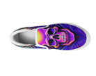 White Side View: Neon Jungle Skull Slip-Ons in white showing top profile with vibrant skull and jungle leaf design
