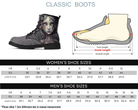 4. Size Chart: Size chart for Phantom Child Classic Boots showing men's and women's size conversions