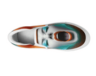 5. White Top View: Psychedelic Scream Slip-Ons in white showing top-down view with vibrant portrait and swirling background
