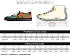 4. Black Size Chart: Size chart for Psychedelic Scream Slip-Ons showing men's and women's size conversions
