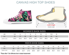 White Size Chart: Size chart for Surreal Zombie Herd High Tops showing men's and women's size conversions
