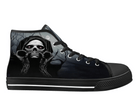 Black Creepy Weepy High Top Sneakers - Gothic Crying Reaper Design by Steadfast 7, Custom Canvas Shoes