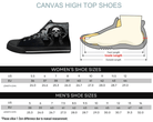 Size Chart for Black Creepy Weepy High Top Sneakers by Steadfast 7 - Custom Canvas Shoes Sizing Guide