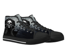 Black Creepy Weepy High Top Sneakers - Gothic Crying Reaper Design by Steadfast 7, Custom Canvas Shoes
