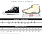 Size Chart for White Creepy Weepy High Top Sneakers by Steadfast 7 - Custom Canvas Shoes Sizing Guide