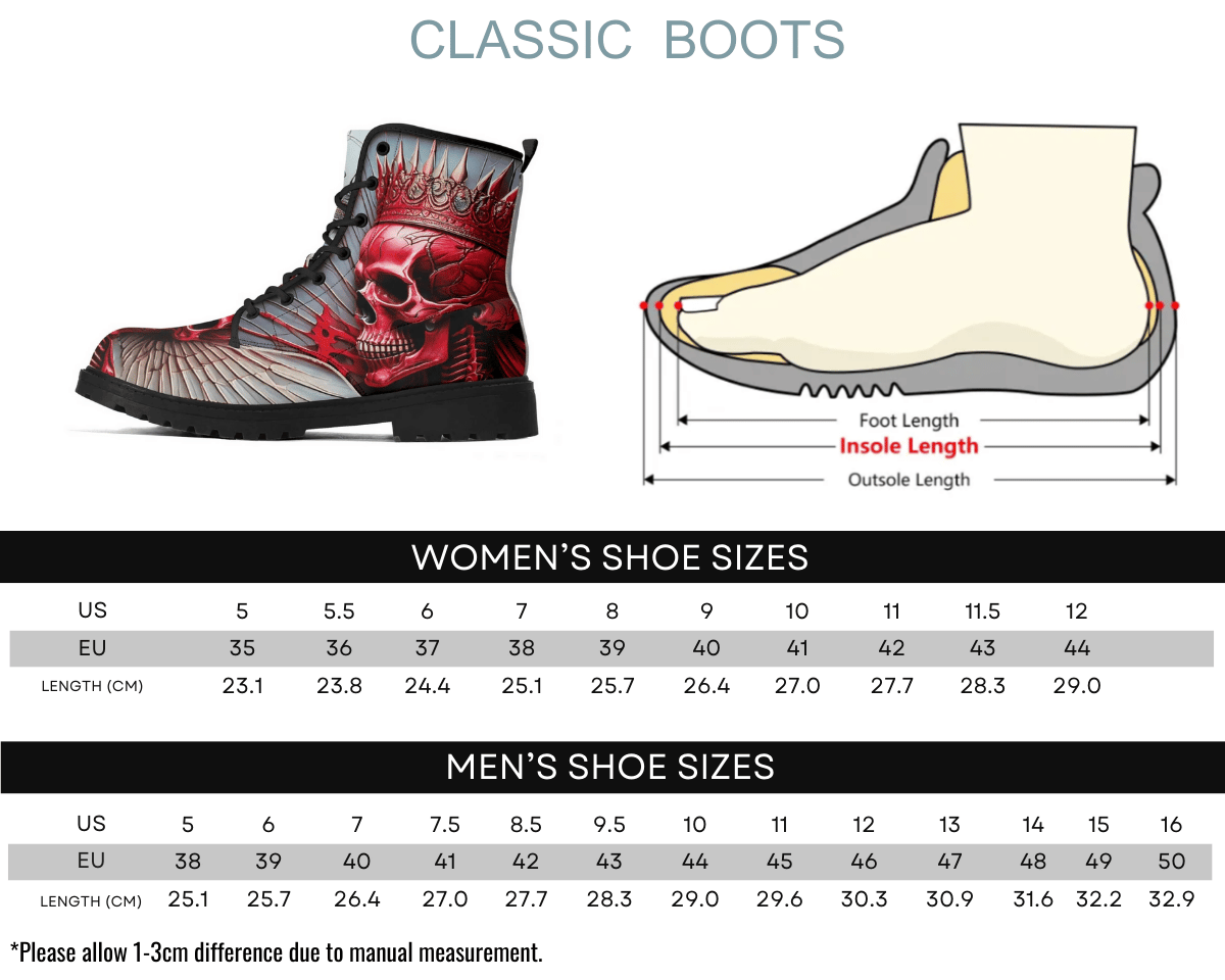 Steadfast 7 Crimson Monarch Classic Boots Size Chart Guide