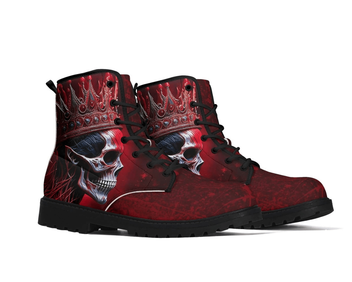 Steadfast 7 Crowned Sovereign Classic Boots Angle View - Royal Gothic Artwork

