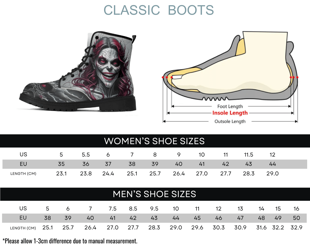 Steadfast 7 Dark Enchantress Classic Boots Size Chart Guide