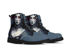 Steadfast 7 Dark Mistress Classic Boots Angle View - Flowing Dark Hair Detail
