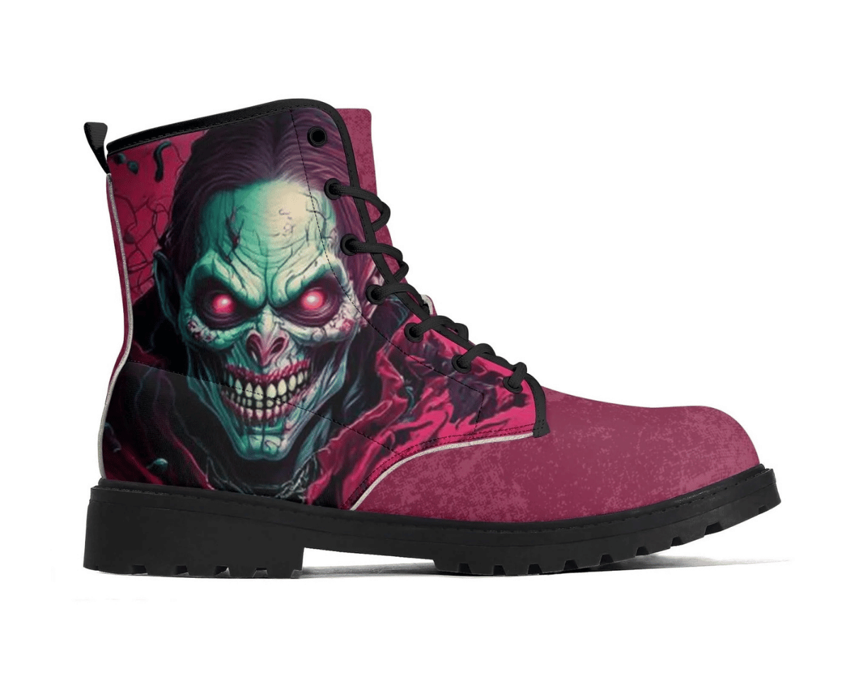 Steadfast 7 Demon's Gaze Classic Boots Side View - Comic Style Demon with Purple Hair
