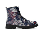 Ghoul's Gaze Classic Boots - Horror Zombie Portrait Design Side View By Steadfast 7, Custom Classic Boots
