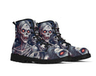 Ghoul's Gaze Classic Boots - Horror Zombie Portrait Design Three Quarter View By Steadfast 7, Custom Classic Boots
