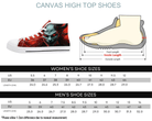 Size Chart for White Hell and Back High Top Sneakers by Steadfast 7 - Custom Canvas Shoes Sizing Guide