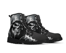 Steadfast 7 Midnight Harbinger Classic Boots Angle View - Gothic Sketch Detail
