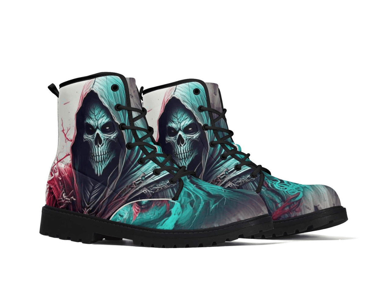 Steadfast 7 Neon Reaper Classic Boots Angle View - Colorful Reaper Detail
