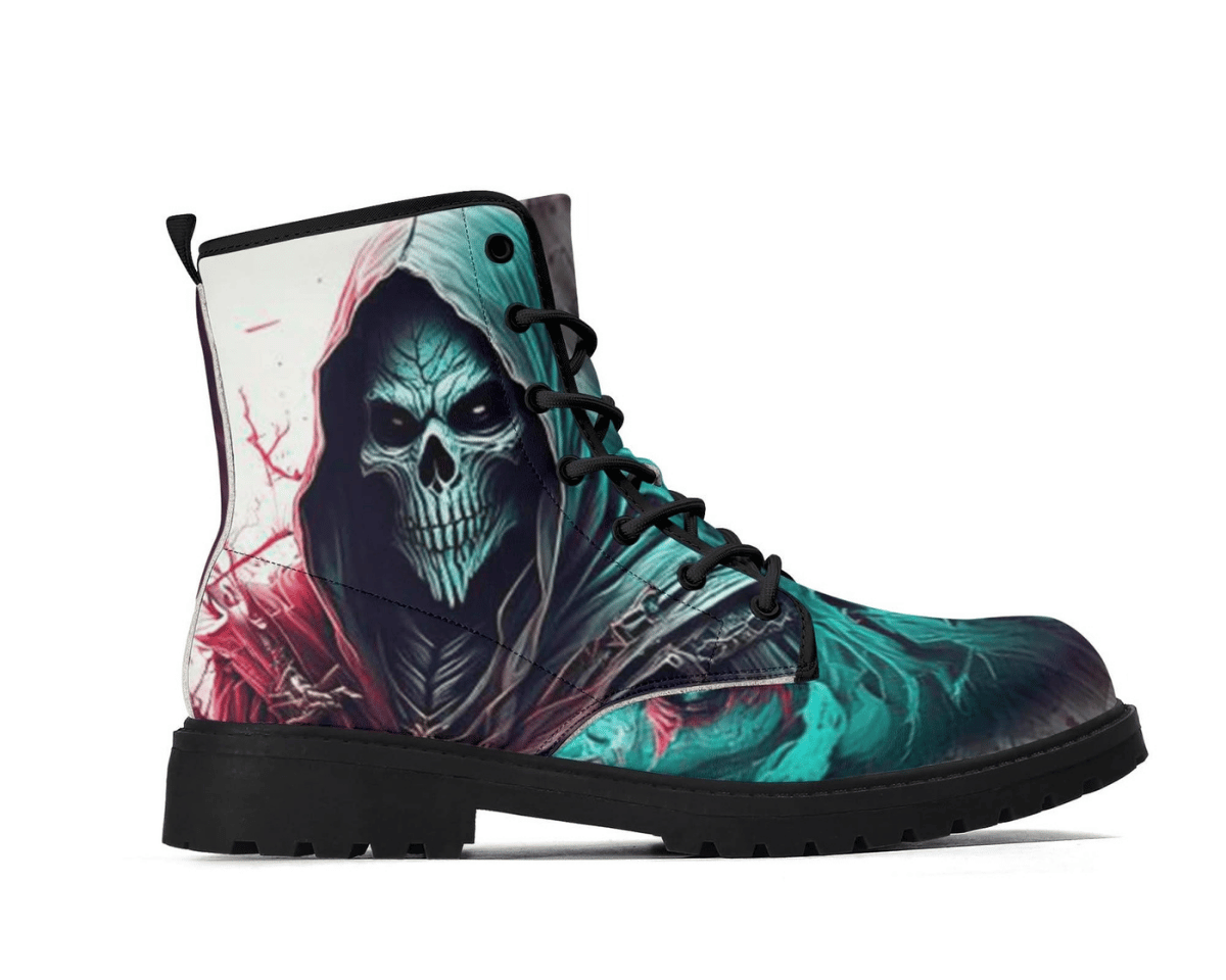 Steadfast 7 Neon Reaper Classic Boots Side View - Vibrant Death Design
