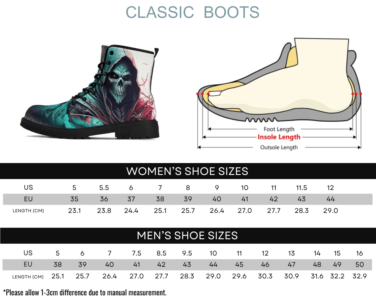 Steadfast 7 Neon Reaper Classic Boots Size Chart Guide