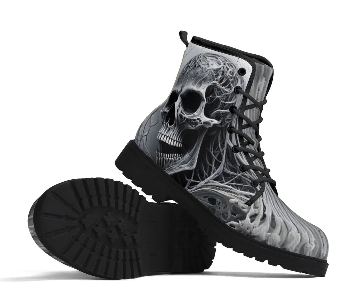 Steadfast 7 Obsidian Skull Classic Boots Showcase - Complete Gothic Pattern
