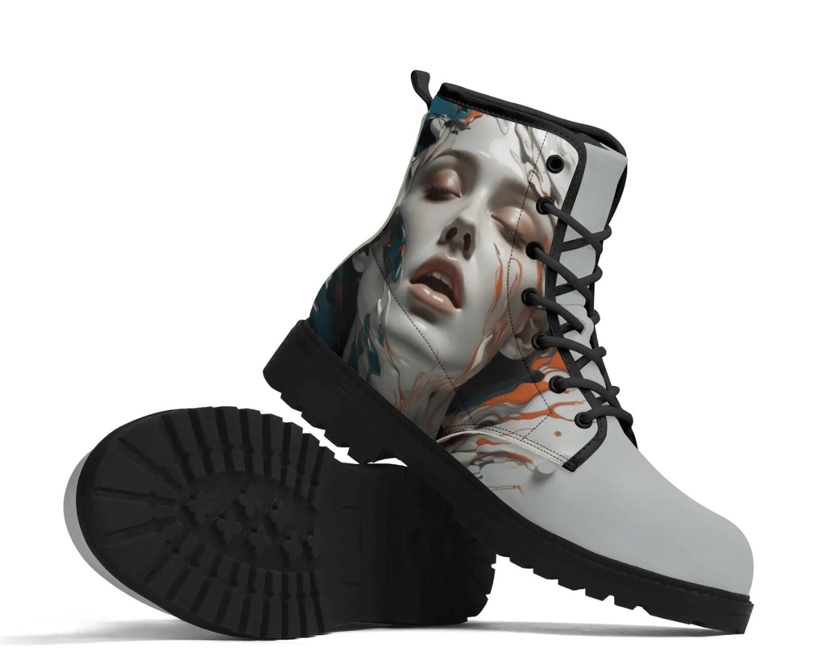 Painted Princess Classic Boots - Abstract Portrait Design Showcase Presentation By Steadfast 7, Custom Classic Boots