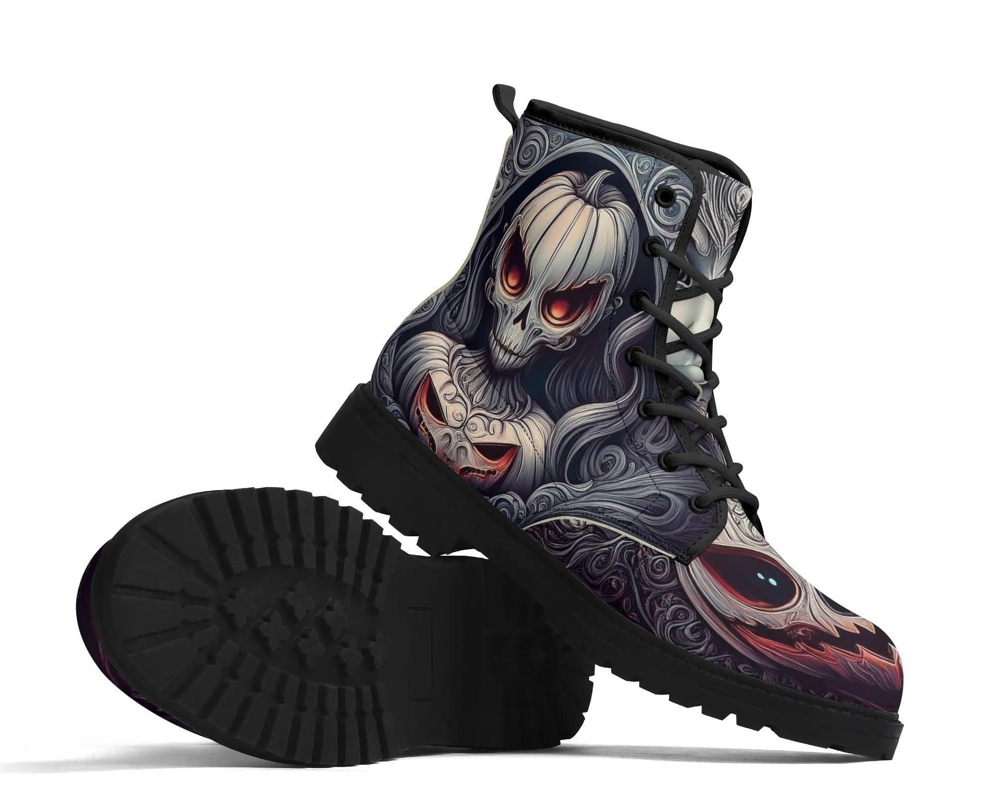 Pumpkin Specter Classic Boots - Halloween Ghost Design Showcase Presentation By Steadfast 7, Custom Classic Boots
