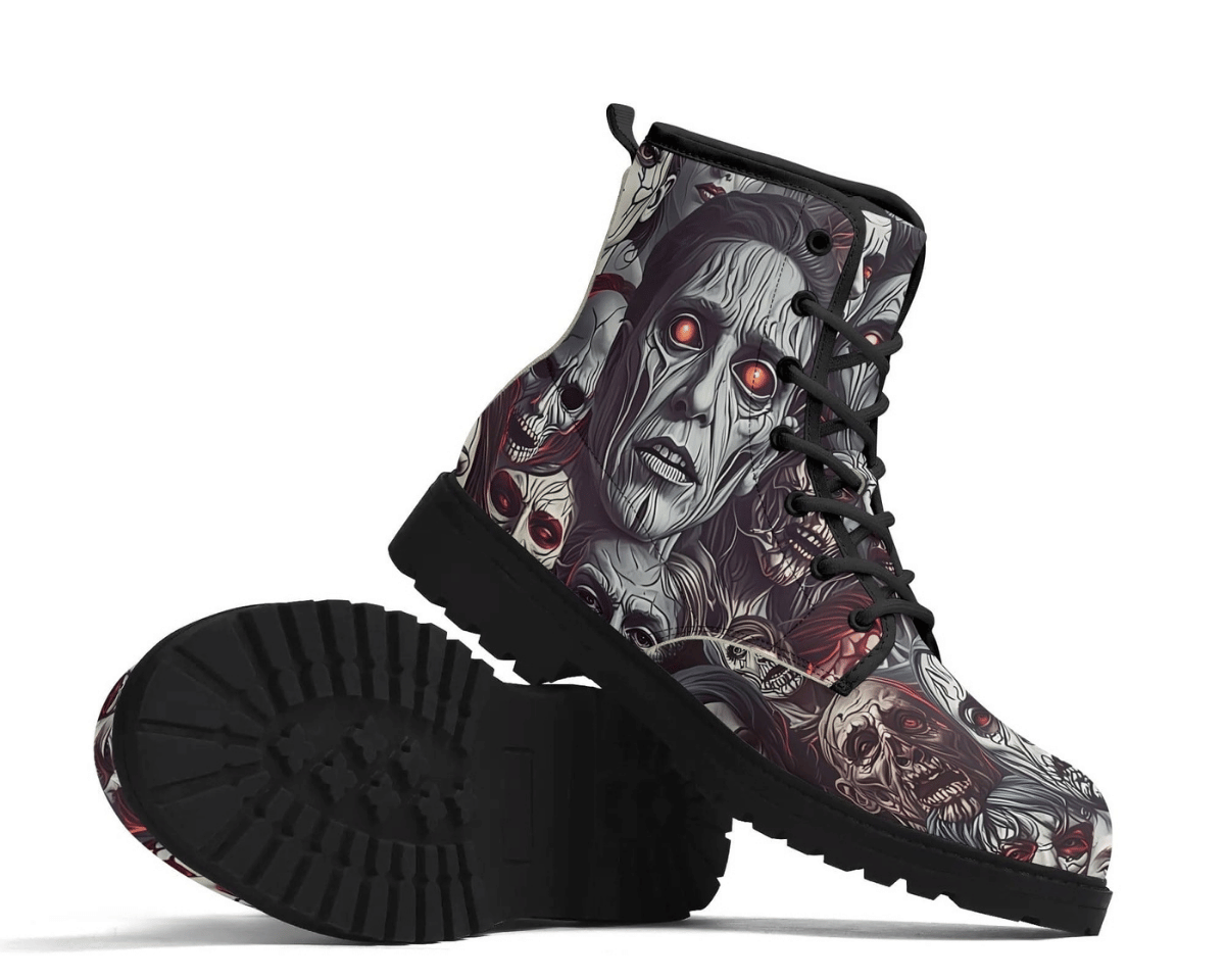 Steadfast 7 Retro Zombie Classic Boots Showcase - Complete Retro Horror Pattern
