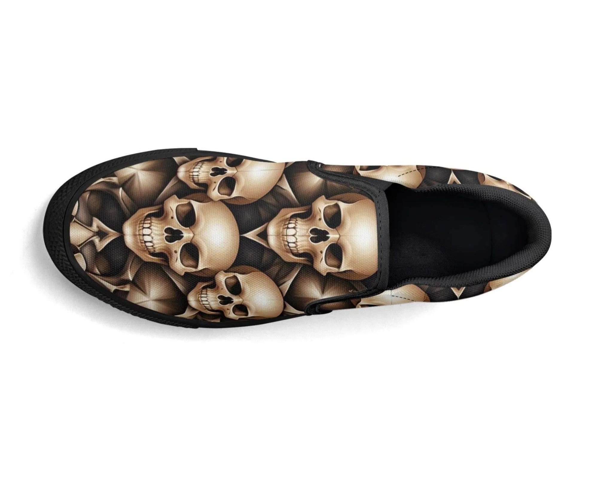 Bronze Skull Slip Ons