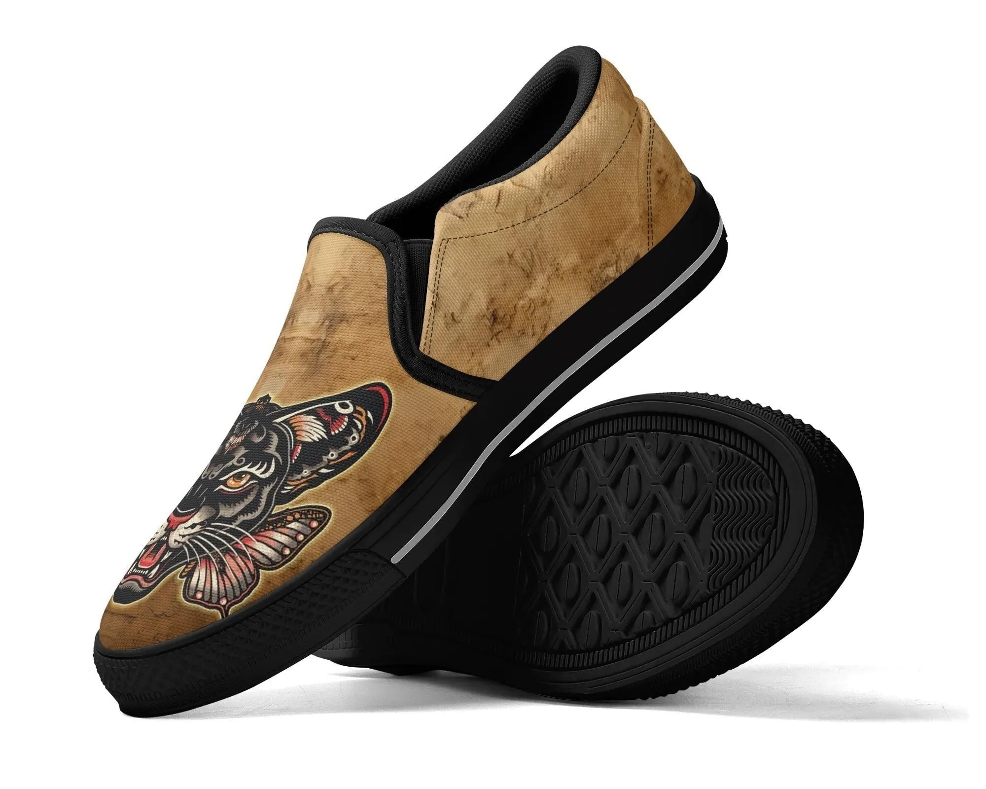 Tattoo Panther Slip Ons