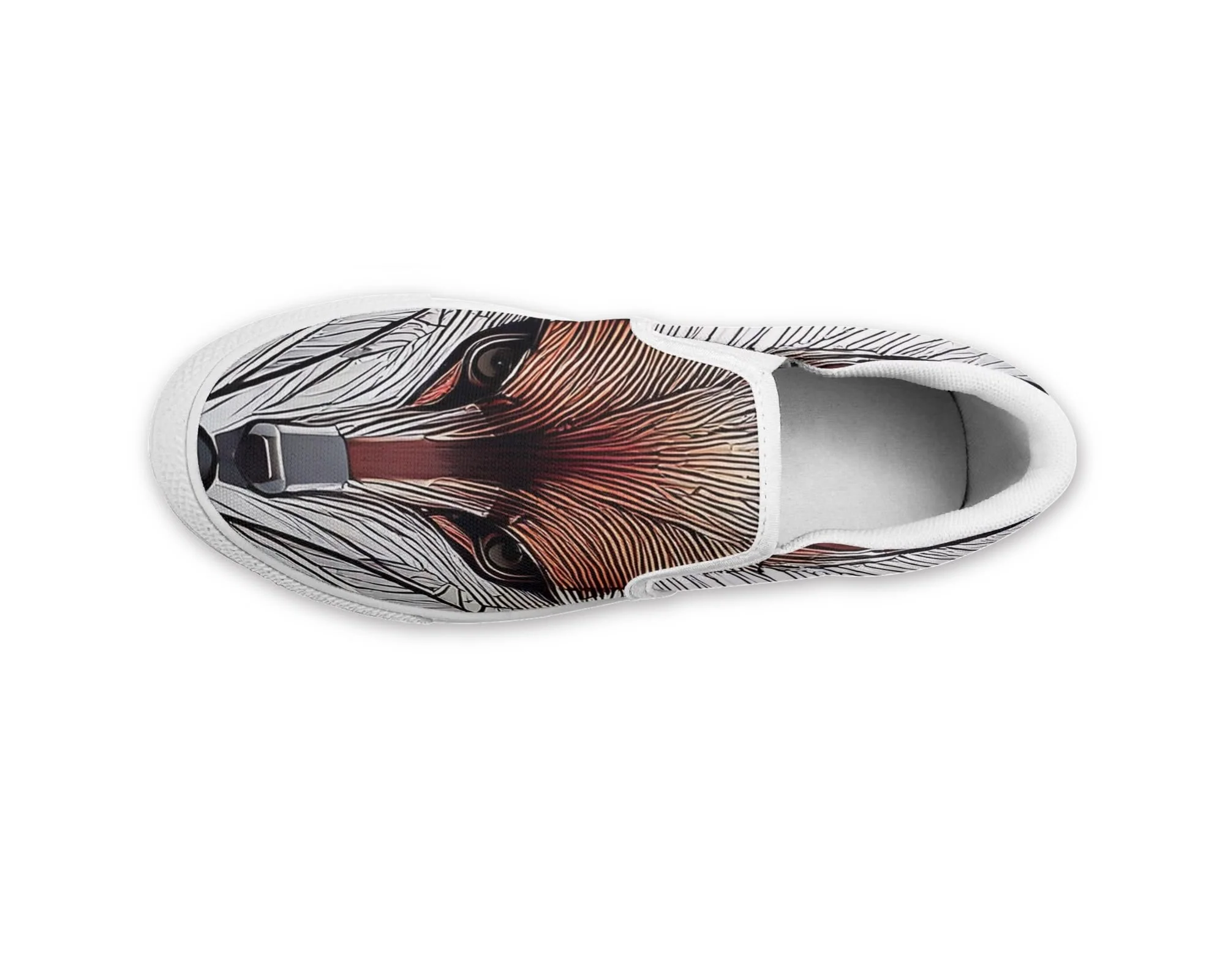 Abstract Skull Slip Ons