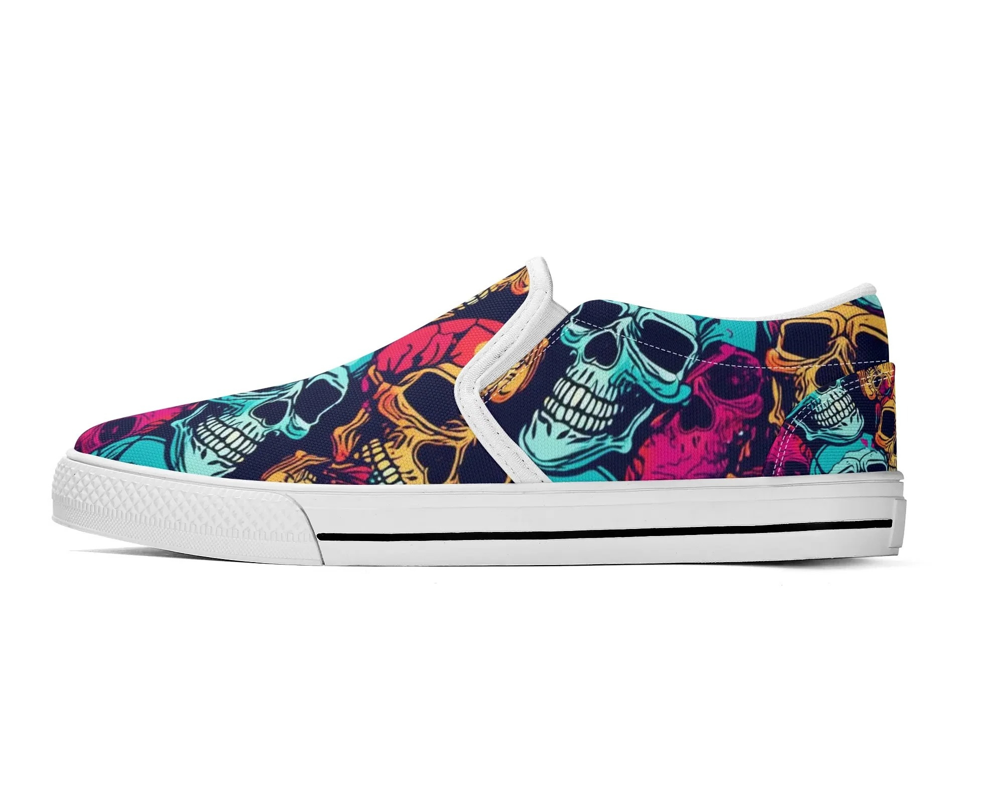 Candy Skull Slip Ons