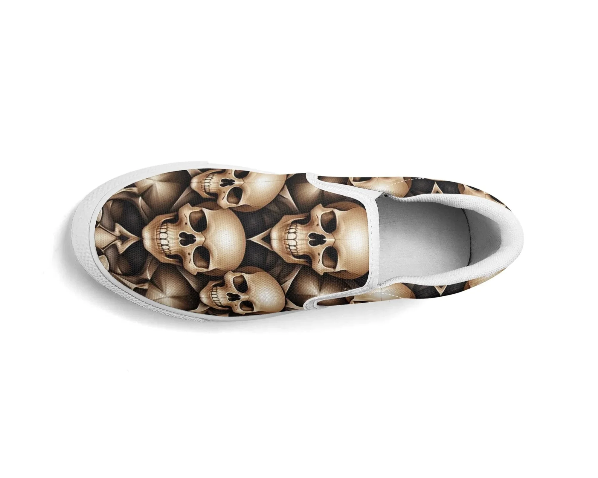 Bronze Skull Slip Ons