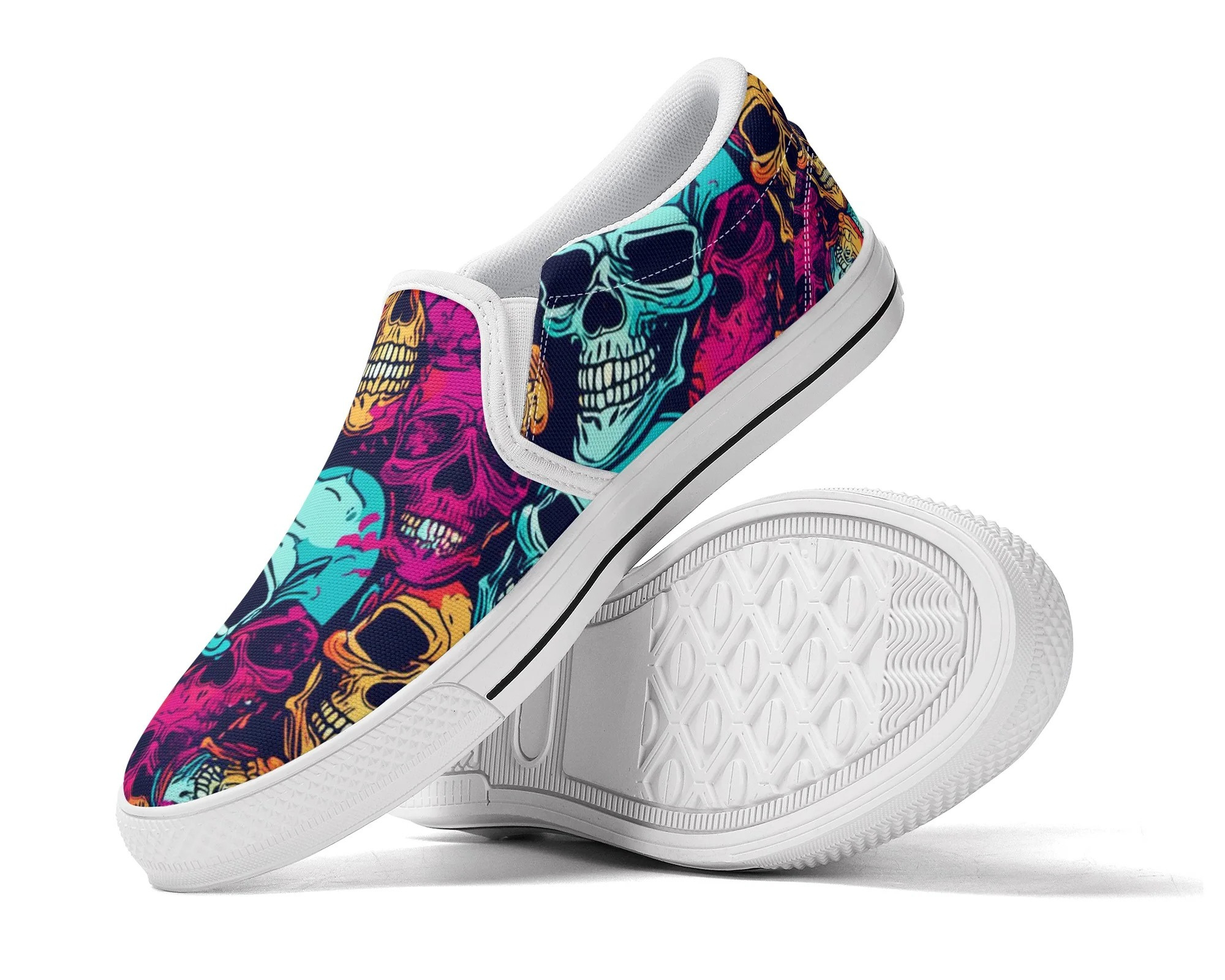 Candy Skull Slip Ons