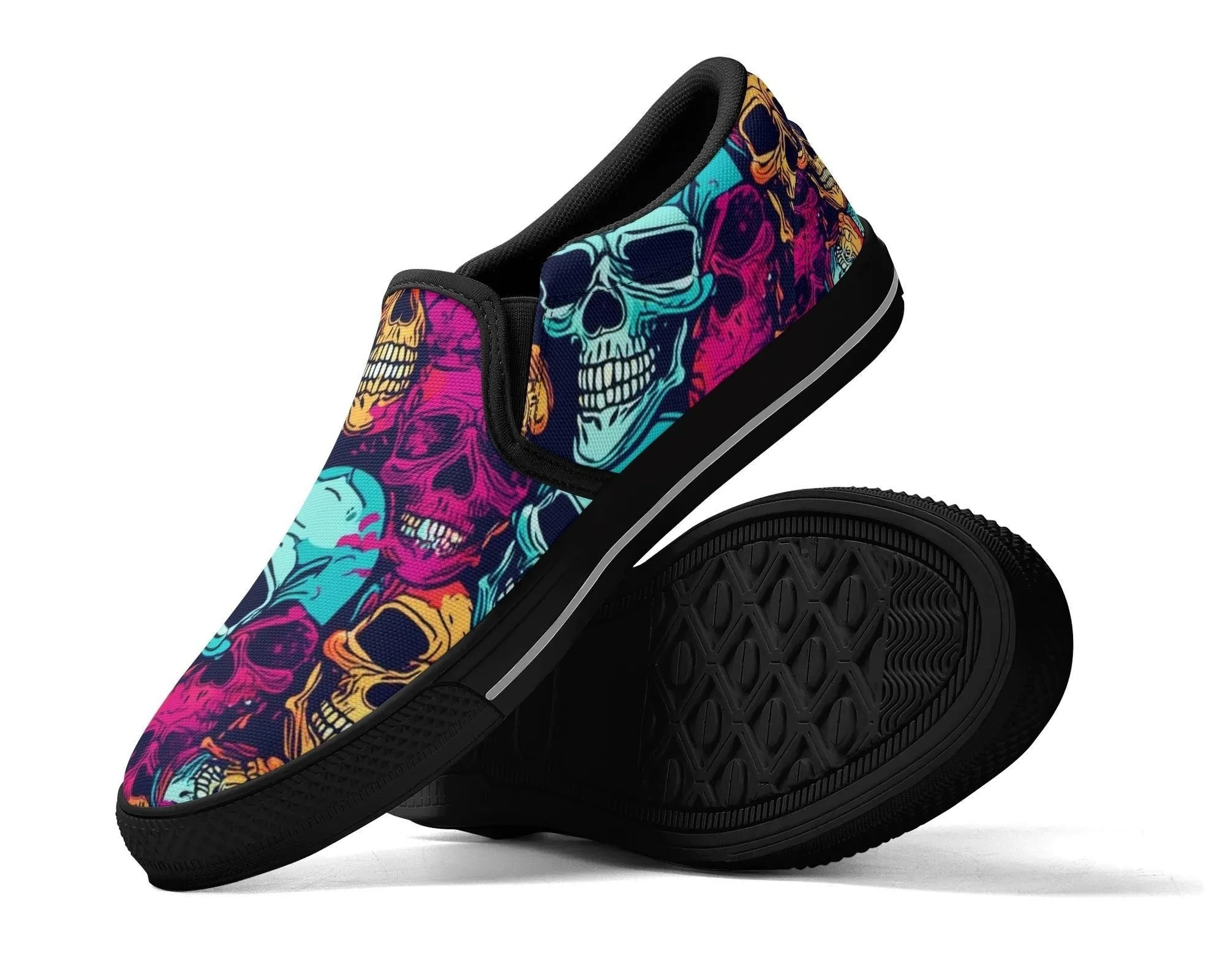 Candy Skull Slip Ons