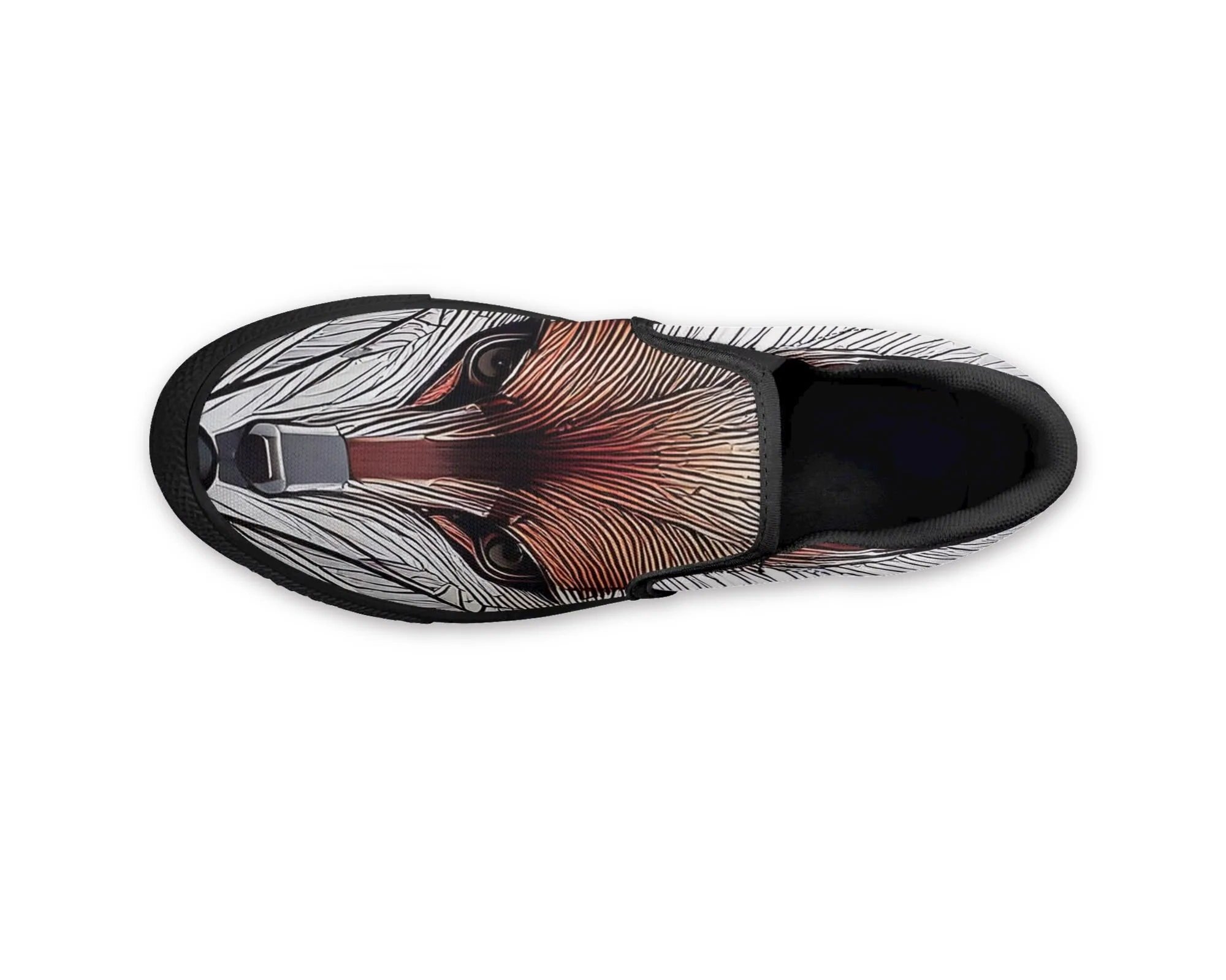 Abstract Skull Slip Ons