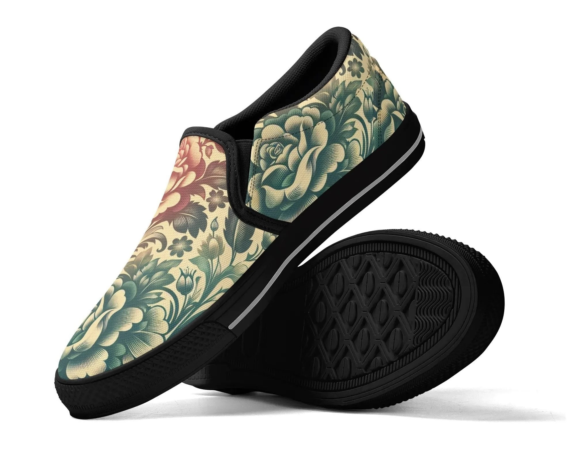 Fading Rose Slip Ons