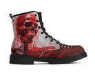 Steadfast 7 Skeletal Essence Classic Boots Side View - Blood-Draped Skeleton Design
