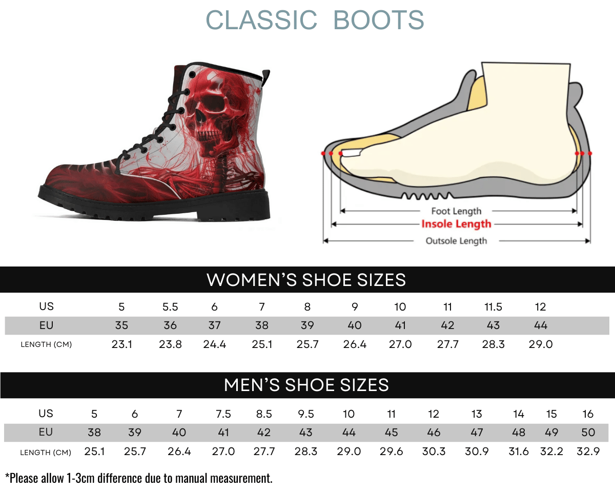 Steadfast 7 Skeletal Essence Classic Boots Size Chart Guide