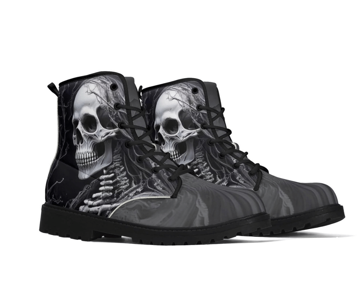 Steadfast 7 Skeletal Night Classic Boots Angle View - Detailed Bone Work
