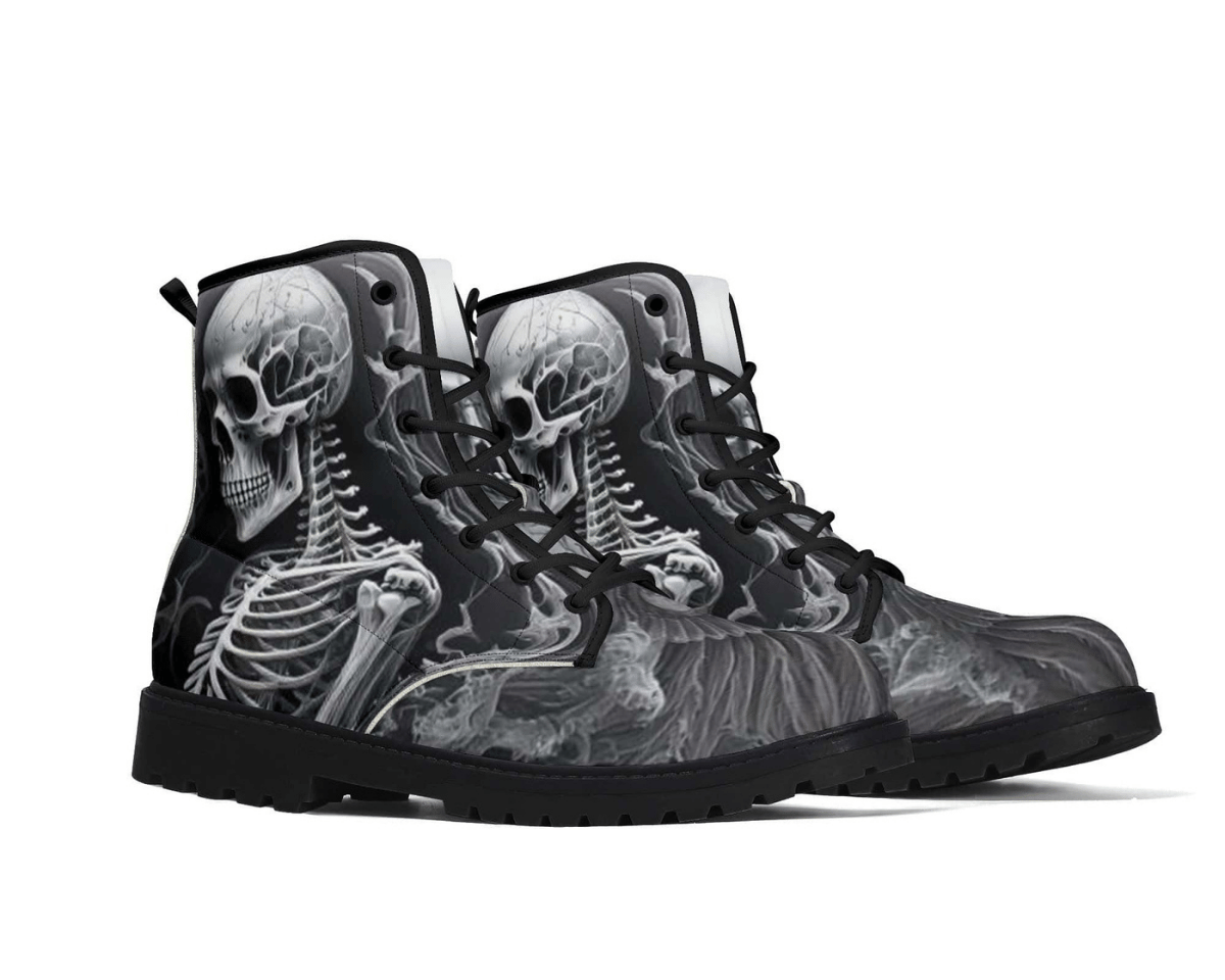 Steadfast 7 Skeletal Sketch Classic Boots Angle View - Detailed Bone Structure
