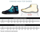 Size Chart for Black Straw-man High Top Sneakers by Steadfast 7 - Custom Canvas Shoes Sizing Guide
